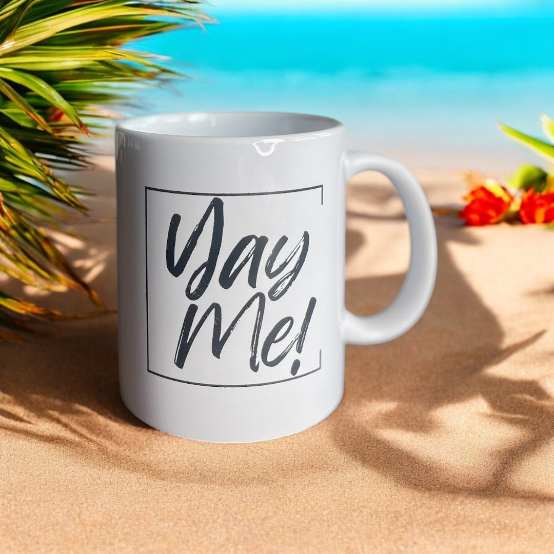 Yay Me! Ceramic Mug 11oz. Black & White